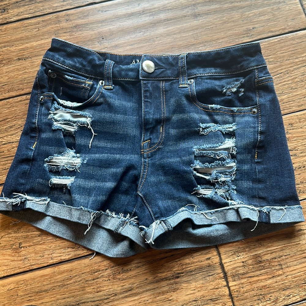 American Eagle Hi-Rise Shortie Jean Shorts